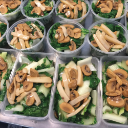 Fish Cake, Mushroom and Bak Choy